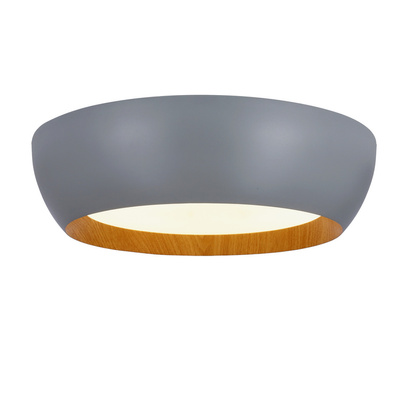 abruzzo lampa sufitowa plafon szaro drewniany klosz biały 14-24114