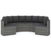 6-częściowa sofa do ogrodu, z poduszkami, polirattan, szara