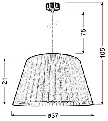 Lampa wisząca z abażurem Tiziano klasyczna czarna do salonu