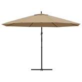 Parasol wiszący z aluminiowym słupkiem, 350 cm, taupe