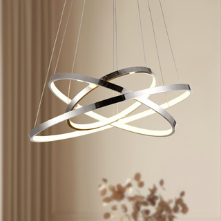 Lampa wisząca LED 60W potrójny ring chrom LUNE 33-64738