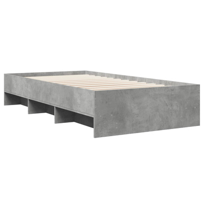 Ramka łóżka Betonowy szary 80 x 200 cm Drewno inżynieryjne