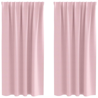 Firany blackout z kółkami 2 pcs Dziecięcy róż 175 x 140 cm