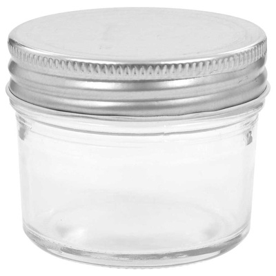 Szklane słoiki na dżem, srebrne pokrywki, 24 szt., 110 ml