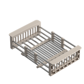 Koszyk regulowany stal szczotkowana / uchwyty beżowe
