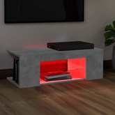 vidaXL Szafka pod TV z oświetleniem LED, szarość betonu, 90x39x30 cm