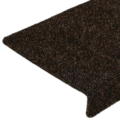 Maty na schody samoprzylepne 15 szt. 65x21x4 cm Ciemnobrązowe, prostokątne krawędzie