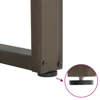 Nogi do stołu jadalnego w kształcie litery U 2 szt. Naturalna stal 100x(72-73) cm Stal