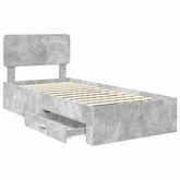 Ramka łóżka Betonowy szary 70 x 190 cm Drewno inżynieryjne