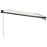 Zwijana markiza, kremowa, 5x3 m, tkanina i aluminium
