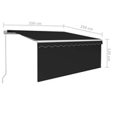 vidaXL Ręcznie zwijana markiza z zasłoną, 3,5x2,5 m, antracytowa