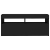 Szafka pod TV z oświetleniem LED, czarna, 90x35x40 cm vidaXL