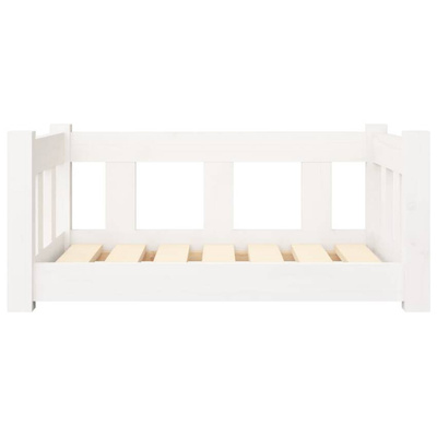 vidaXL Legowisko dla psa, białe, 65,5x50,5x28 cm, lite drewno sosnowe