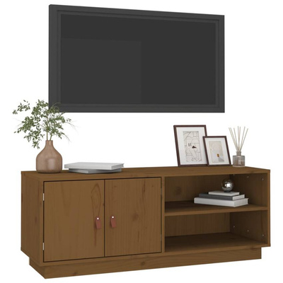 vidaXL Szafka pod TV, miodowy brąz, 105x34x40 cm, lite drewno sosnowe