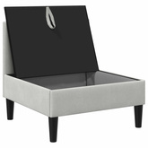 Środkowa Sofa z Przechowywaniem jasnoszary Welur