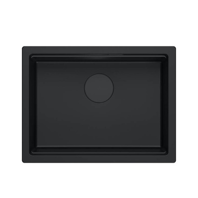 LOGAN 100 GraniteQ zlewozmywak pure carbon 59,5x45,1x21,5 cm 1-komorowy wpuszczany z syfonem manualnym pure carbon