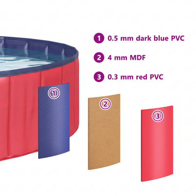 Basen dla Psów Ø300 x 38 cm Gruby PVC czerwony