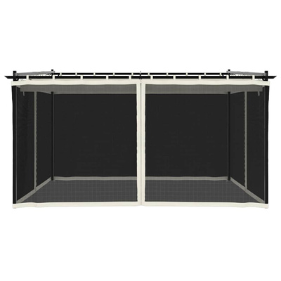 Altanka ze ścianami z siatki, kremowa, 4x3 m, stal
