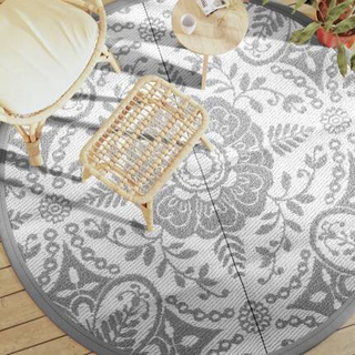 vidaXL Dywan na zewnątrz, jasnoszary, Ø200 cm, PP