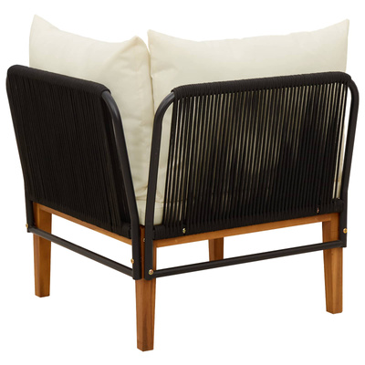 Sofa narożna do ogrodu z poduszkami naturalny