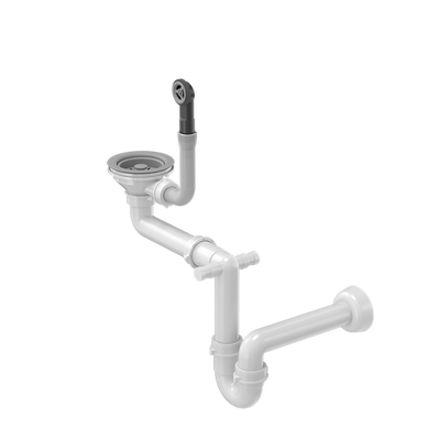 Odpływ zatyczkowy 3 1/2" z syfonem 1-komorowy Power Color silver stone (GRANIT-pionowy), save space