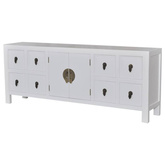 vidaXL Szafka pod TV, biała, 110x24x48 cm, materiał drewnopochodny