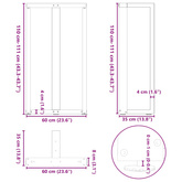 Nogi do stołu barowego w kształcie litery T 2 szt. Czarne 60x35x(110-111) cm Stal