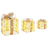 Pudełko Prezentowe 3 pcs Ciepła biel 20 x 20 x 20 cm PET