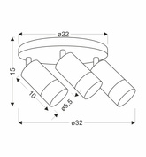 Conti lampa sufitowa plafon 3x15W GU10 czarny metal klosze czarne z drewnem nowoczesna oprawa oświetleniowa salon kuchnia sypialnia loft