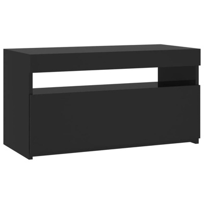 vidaXL Szafka pod TV z oświetleniem LED, czarna, 75x35x40 cm