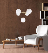 Lampa wisząca mosiądz mleczny klosz kulka 5x28W Mati Candellux 35-73778