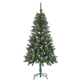 vidaXL Sztuczna choinka z lampkami i szyszkami, 150 cm