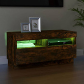 vidaXL Szafka pod TV z oświetleniem LED, przydymiony dąb, 80x35x40 cm