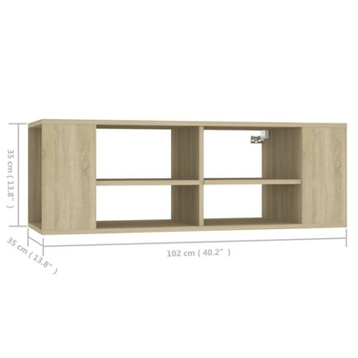 vidaXL Wisząca szafka pod TV, dąb sonoma, 102x35x35 cm