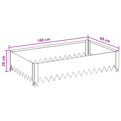 Krawężnik do trawnika 4 szt. 100 x 60 x 20 cm Stal antracytowy