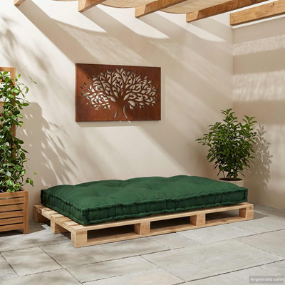 Poduszka do sofy paletowej zielony 120 x 80 x 12 cm tkanina