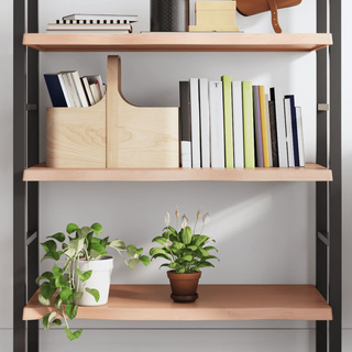 Półka, brązowa, 80x40x(2-4) cm, lakierowane lite drewno dębowe