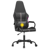 vidaXL Masujący fotel gamingowy, szaro-czarny sztuczna skóra