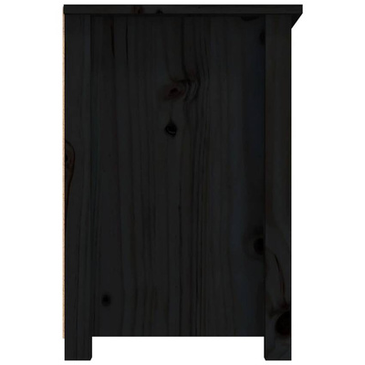 vidaXL Szafka pod TV, czarna, 79x35x52 cm, lite drewno sosnowe