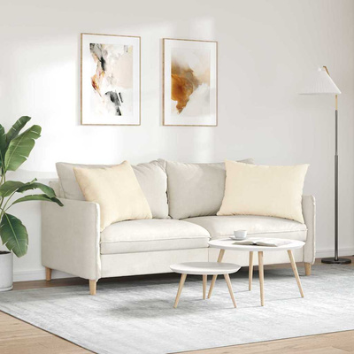 Poduszki na sofę 2 pcs Kremowy 70 x 50 cm Tkanina sztruksowa