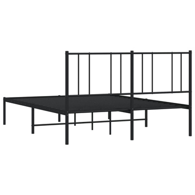 Metalowa rama łóżka z wezgłowiem, czarna, 120x200 cm model standard