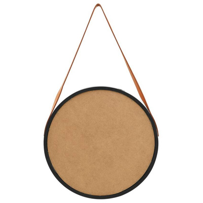 vidaXL Lustro ścienne na pasku, 50 cm, czarne