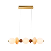 FLORES lampa wisząca mosiężny+brązowy+pomarańczowy poz.20W LED 3000K klosz biały