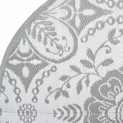 vidaXL Dywan na zewnątrz, jasnoszary, Ø160 cm, PP