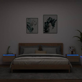 vidaXL Wiszące szafki nocne z LED, 2 szt., dąb sonoma