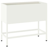 Podwyższona doniczka ogrodowa Biały 60 x 26 x 48 cm Stal
