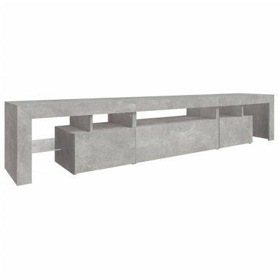 vidaXL Szafka pod TV z oświetleniem LED, szarość betonu 215x36,5x40 cm