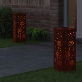Słoneczna LED lampa na ścieżkę 2 pcs Rdzawy