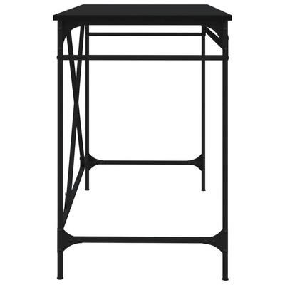 vidaXL Biurko, czarne, 100x50x75 cm, materiał drewnopochodny i żelazo