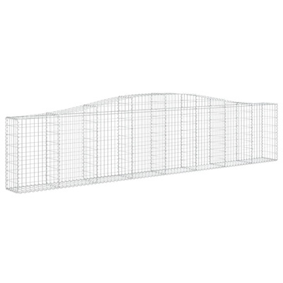 Kosze gabionowe, 7 szt, 400x30x80/100 cm, galwanizowane żelazo